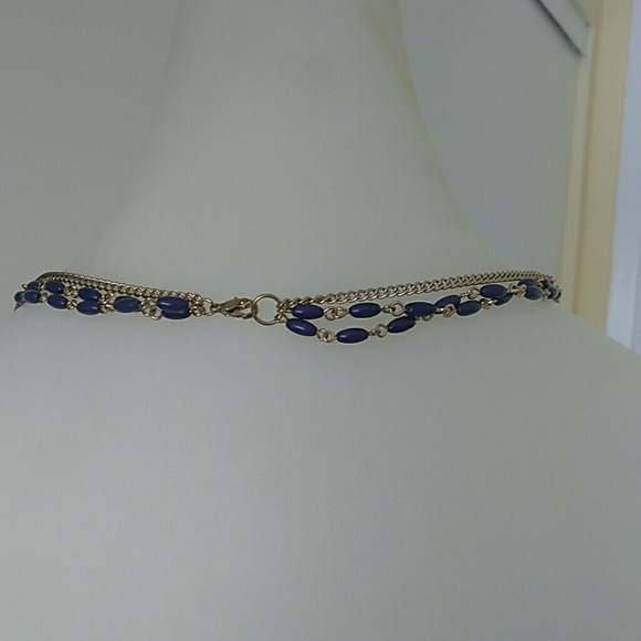 NECKLANCE STONES BLUE. - Picture 2 of 4